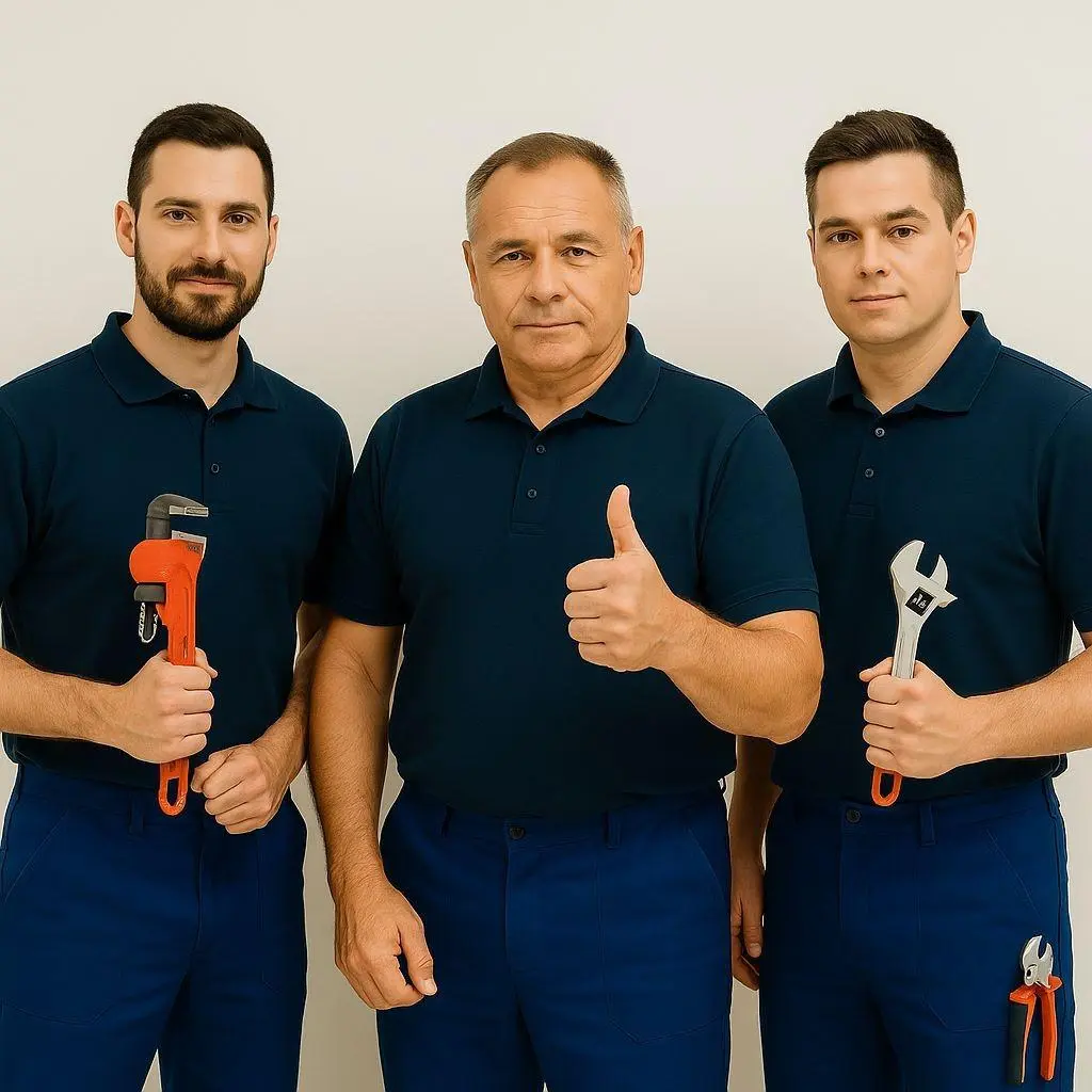 Sanitärteam mit Werkzeug